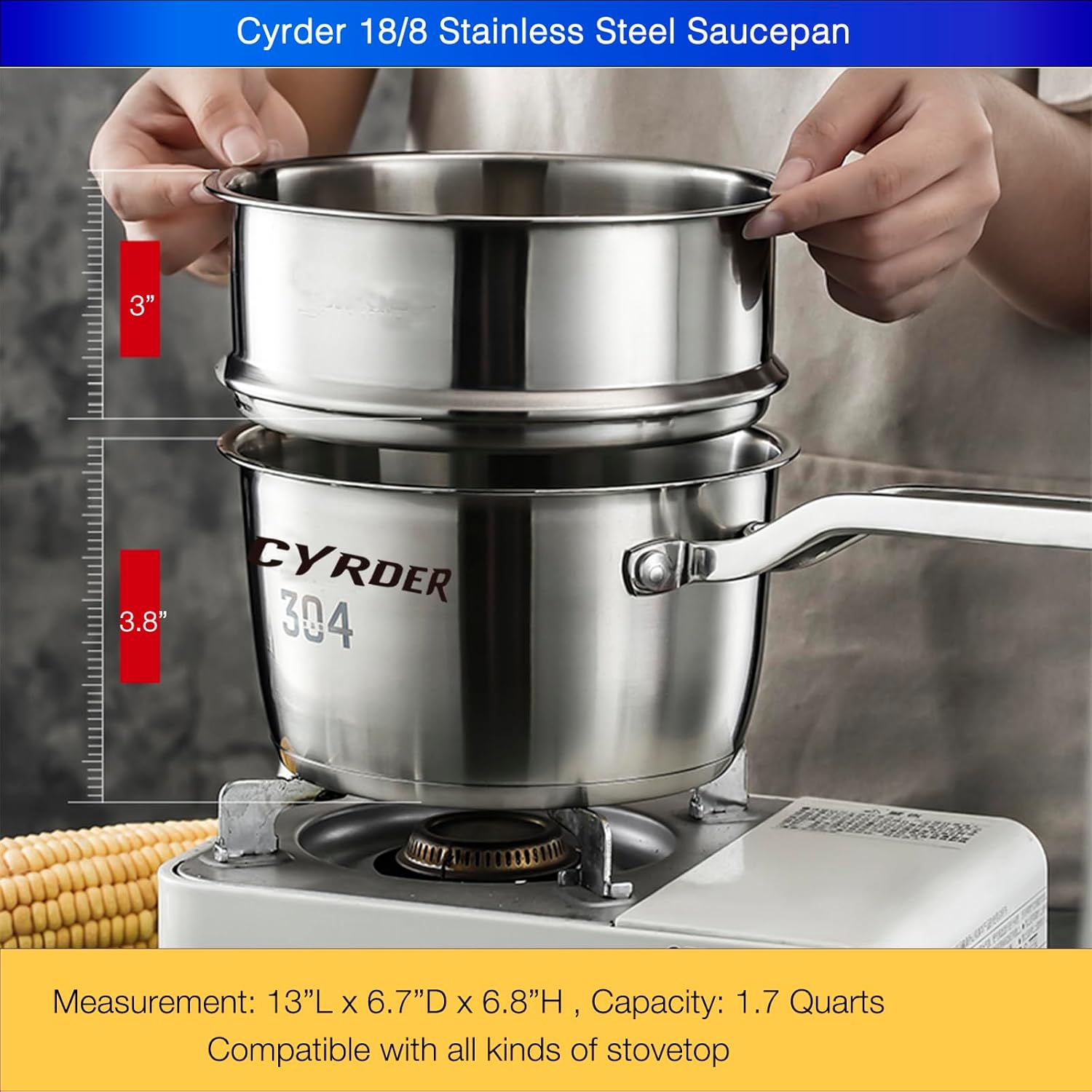 17 Quart Saupton with Steamer lid for Cooking and Steaming