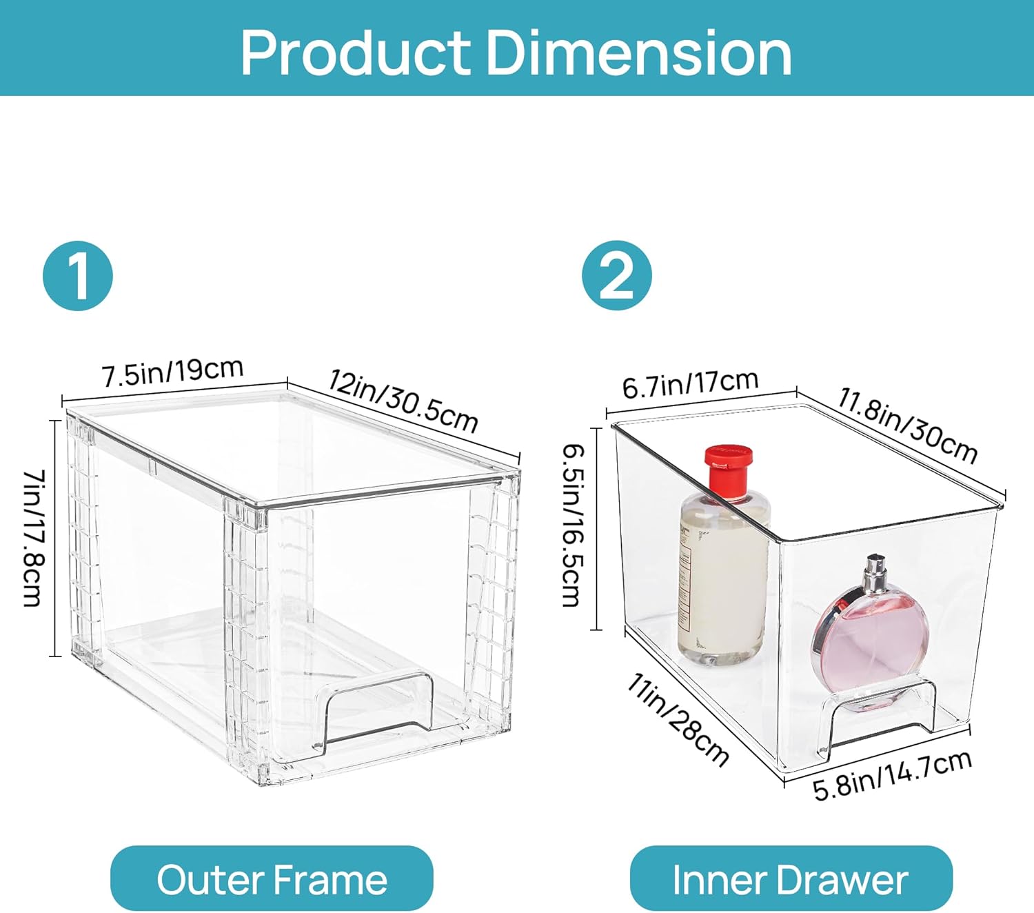 Vtopmart 4-Piece Stackable Acrylic Storage Drawers