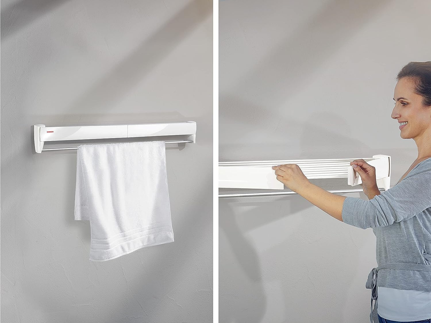 Durable retractable clothes drying rack