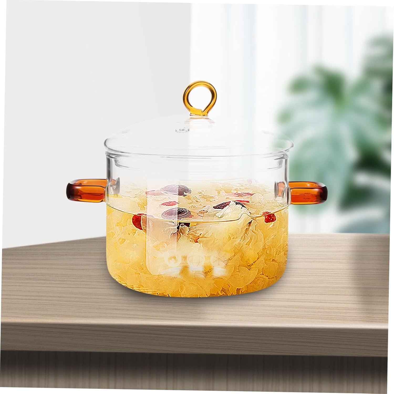 Happyyami Glass Stewing Pot with Lid