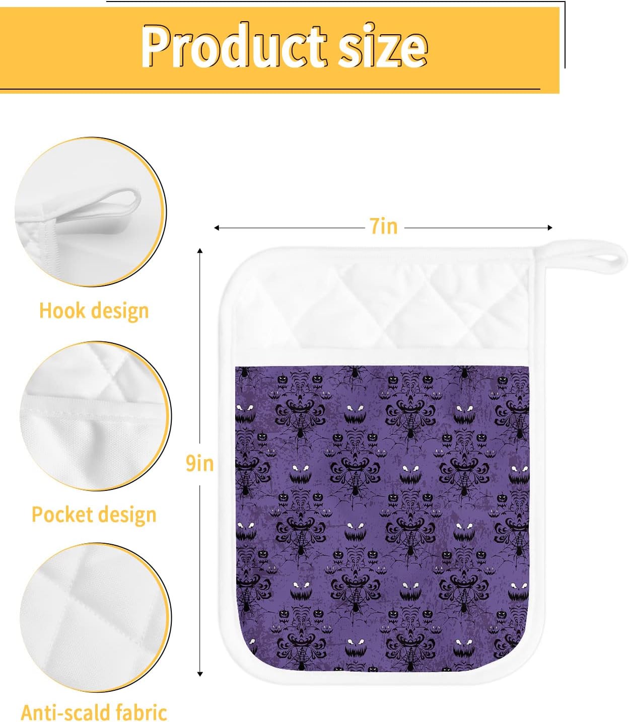 Halloween Ghost Pumpkin Pot Holder Set