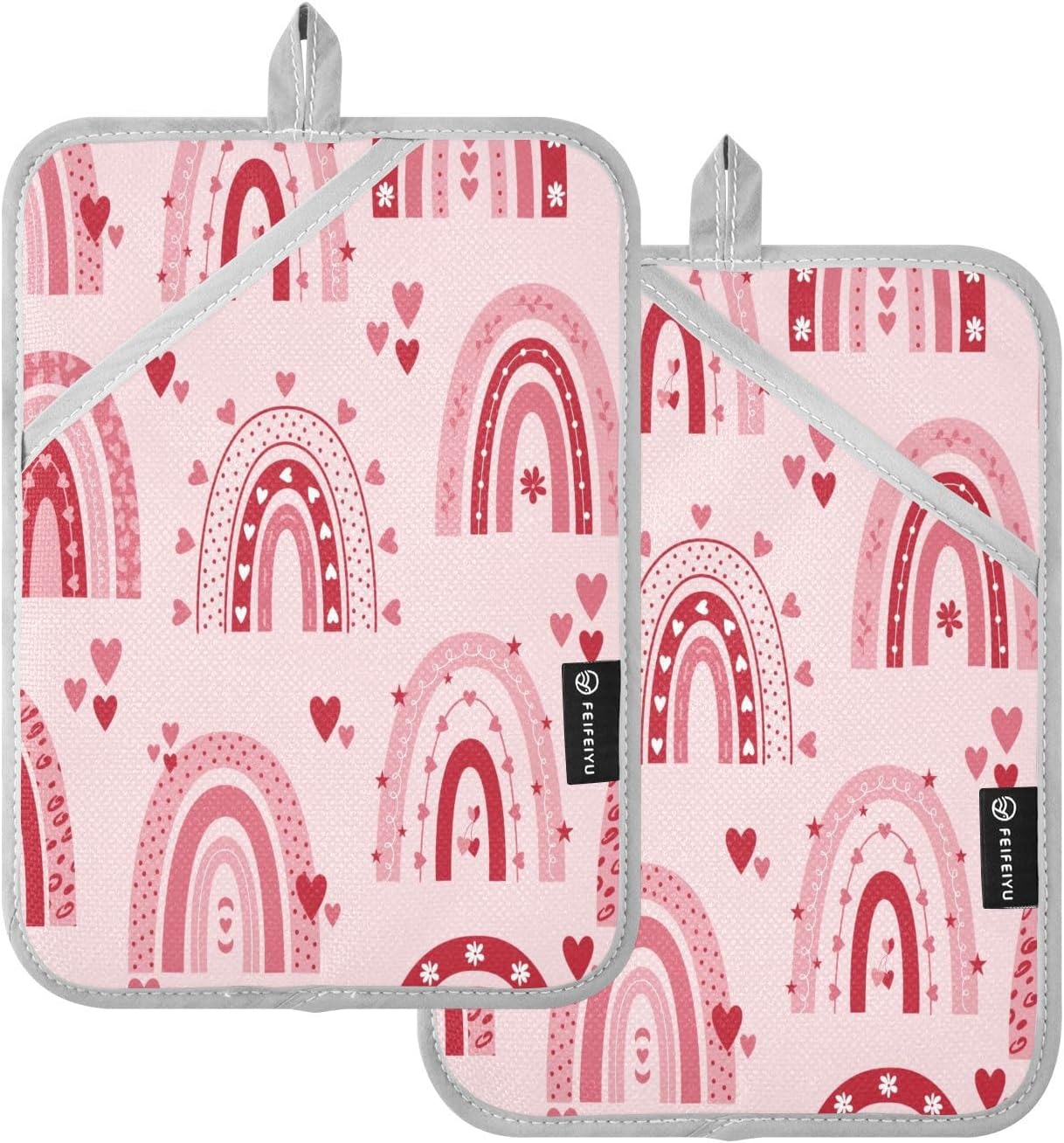 Stylish Valentines Day Heat-Resistant Pot Holder Set for Kitchen Use