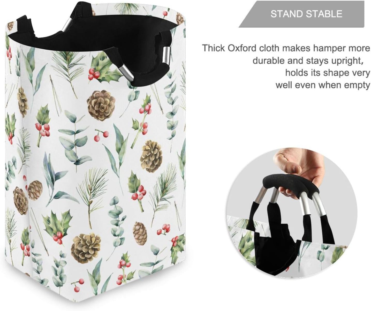 Kigai Collapsible Laundry Basket with Handles for Easy Storage