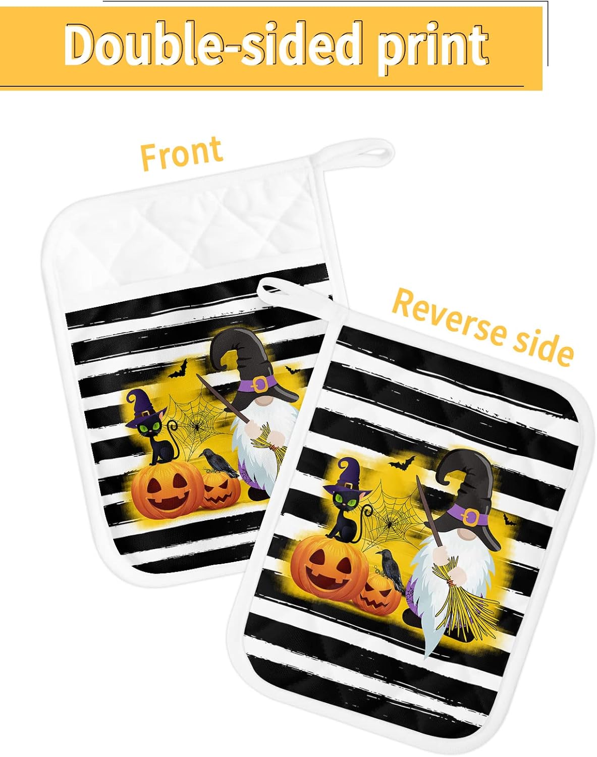 Gnome Pumpkin Pot Holder Set