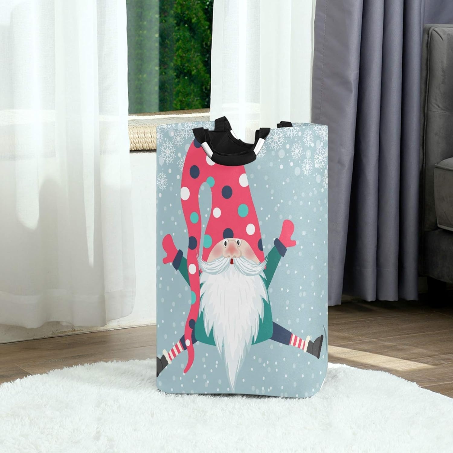 Susiyo Christmas Jolly Gnome Folding Laundry Basket