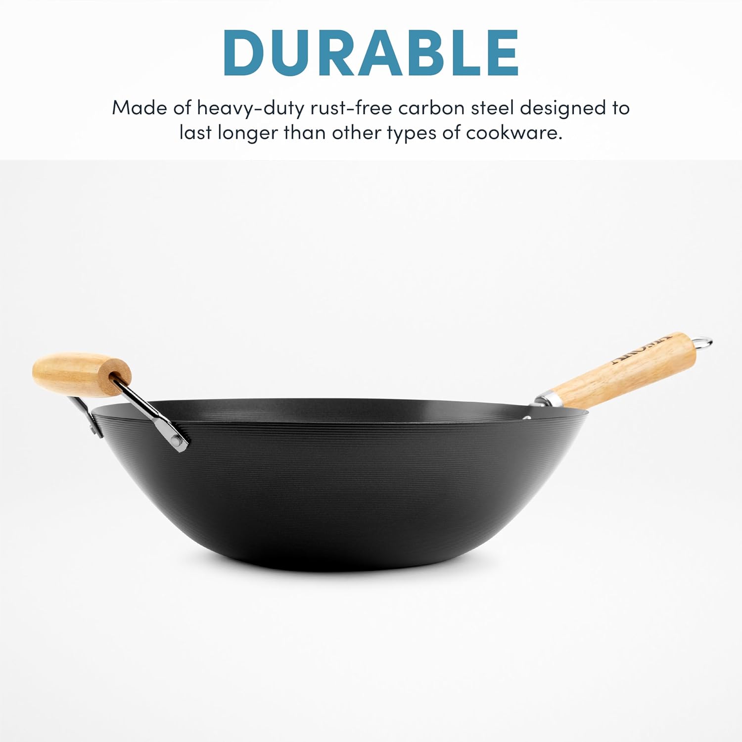 Aroma Housewares 14 Heavy-Duty Non-Stick Wok with Heat-Resistant Handles