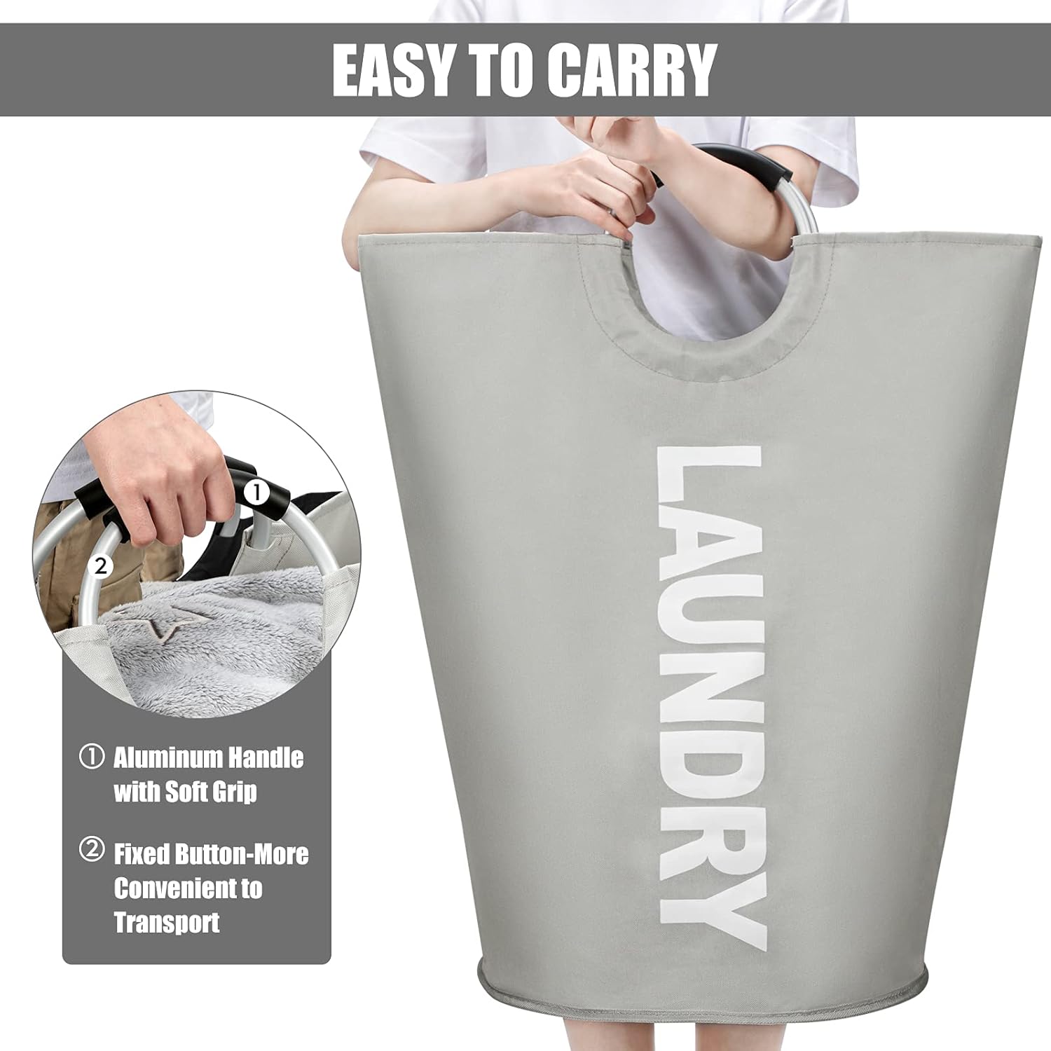125L Collapsible X-Large laundry basket for bedroom