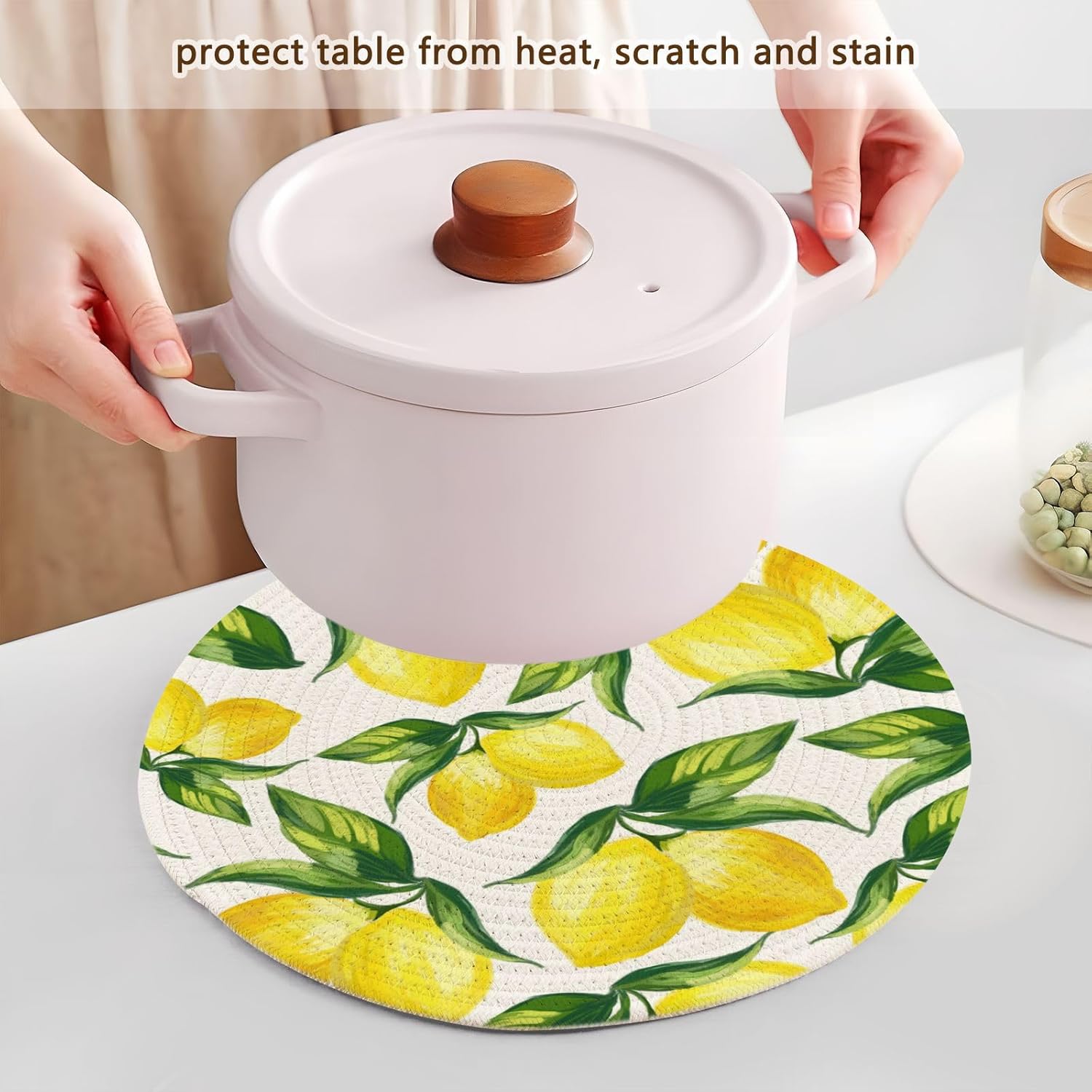 ALAZA Yellow Lemon Pot Holder Set