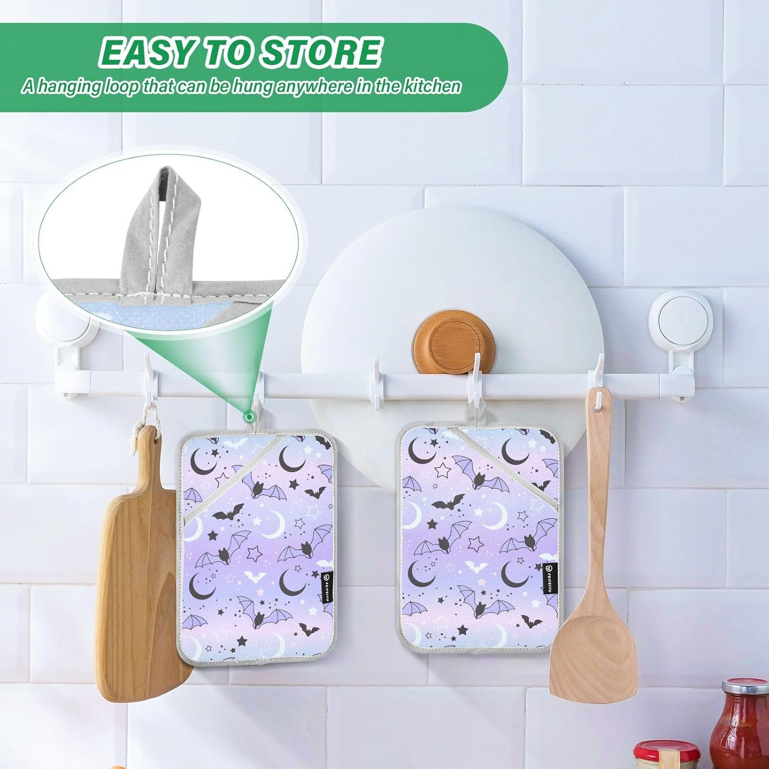 Magic Bat Flying Kitchen Potholders with Pockets