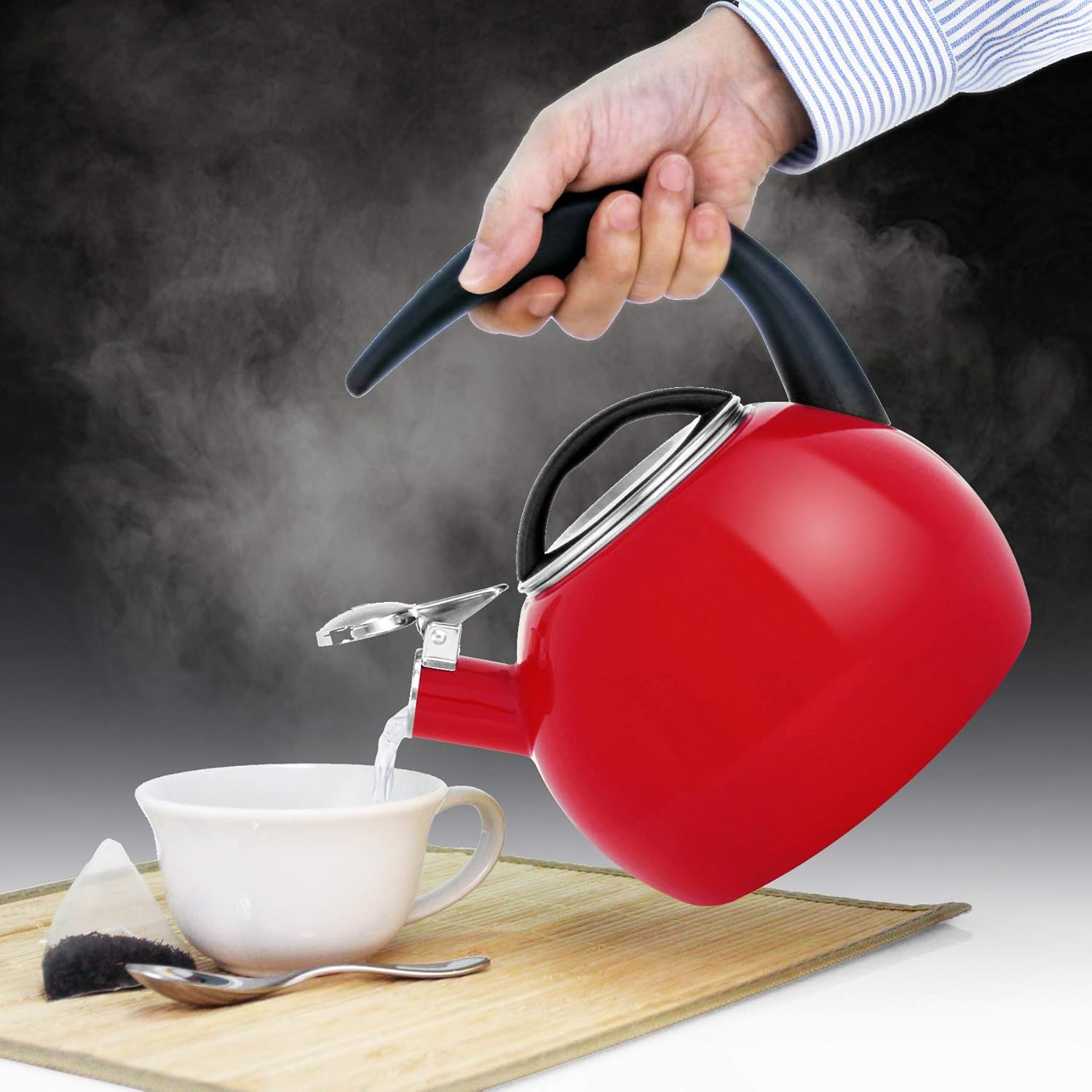 Chantal Anniversary Whistling Tea Kettle 2 Quart Chili Red