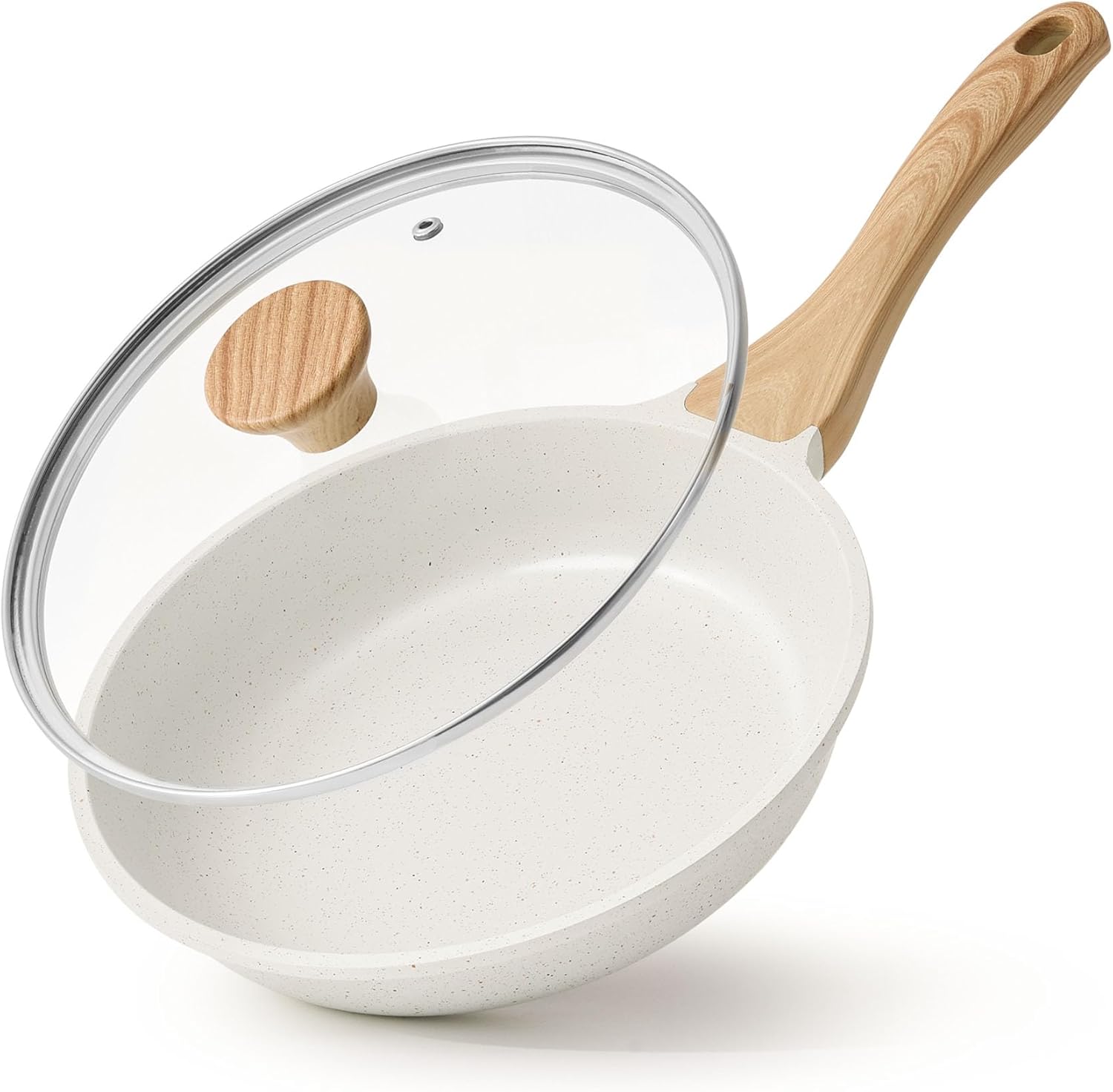 SENSARTE Nonstick Ceramic Frying Pan with Lid Safe Non-toxic and Healthy