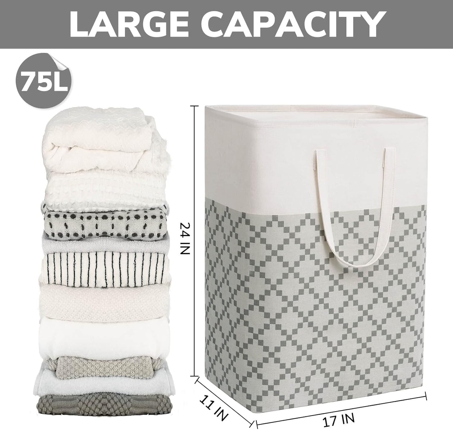 Stay Stylish Space-Saving 2-Pack Laundry Basket