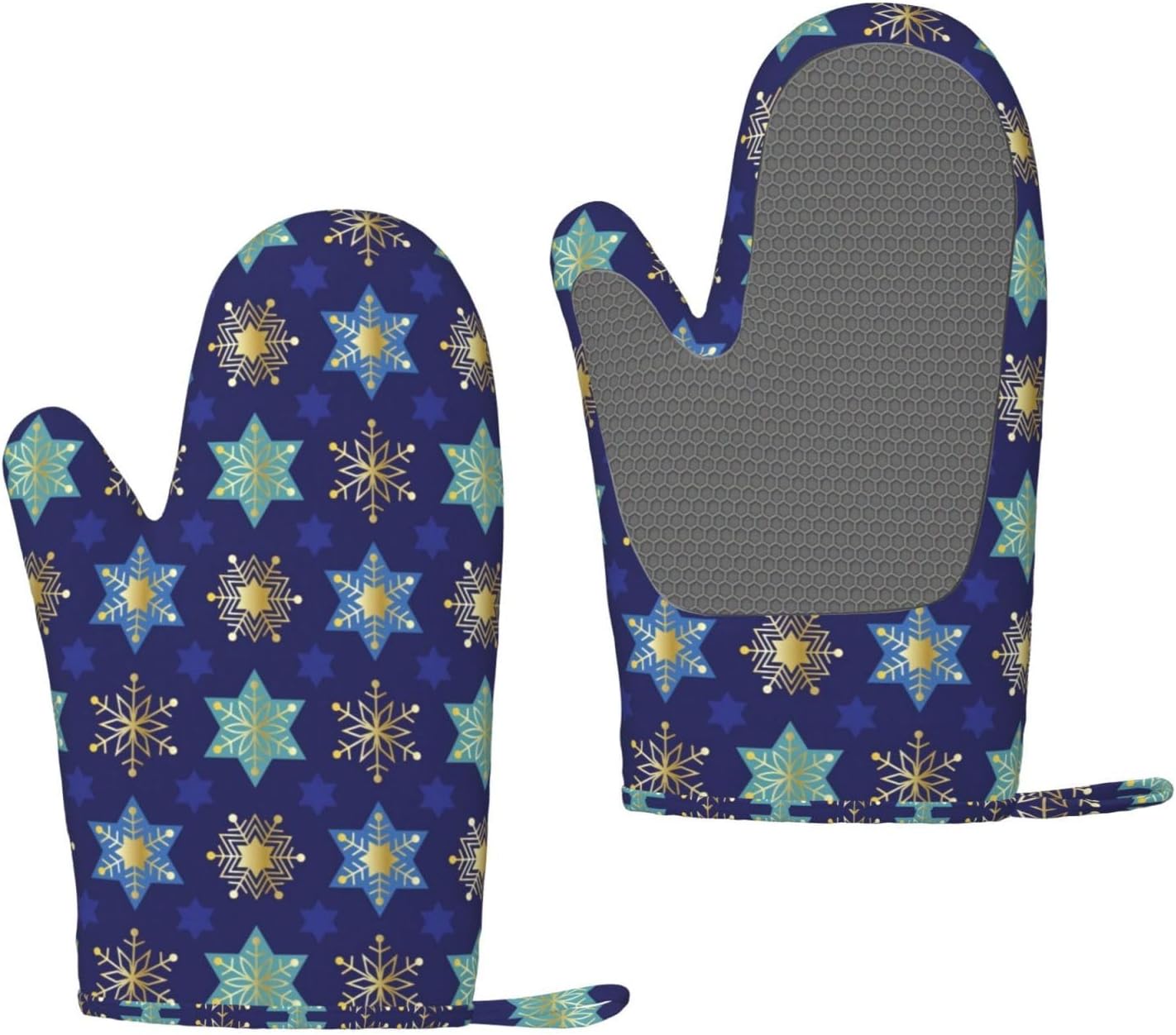 Happy Hanukkah Silicone Oven Mitts