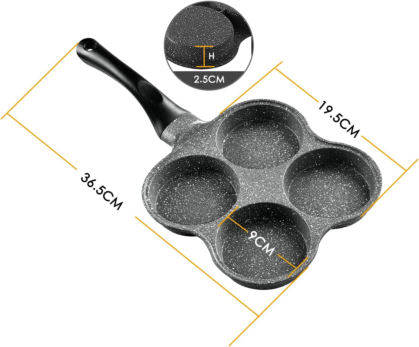 Rust-Resistant 4-Cup Egg Frying Pan