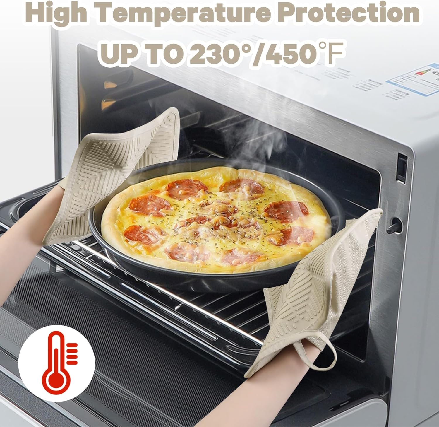 Two-Piece Heat-Resistant Silicone Potholders