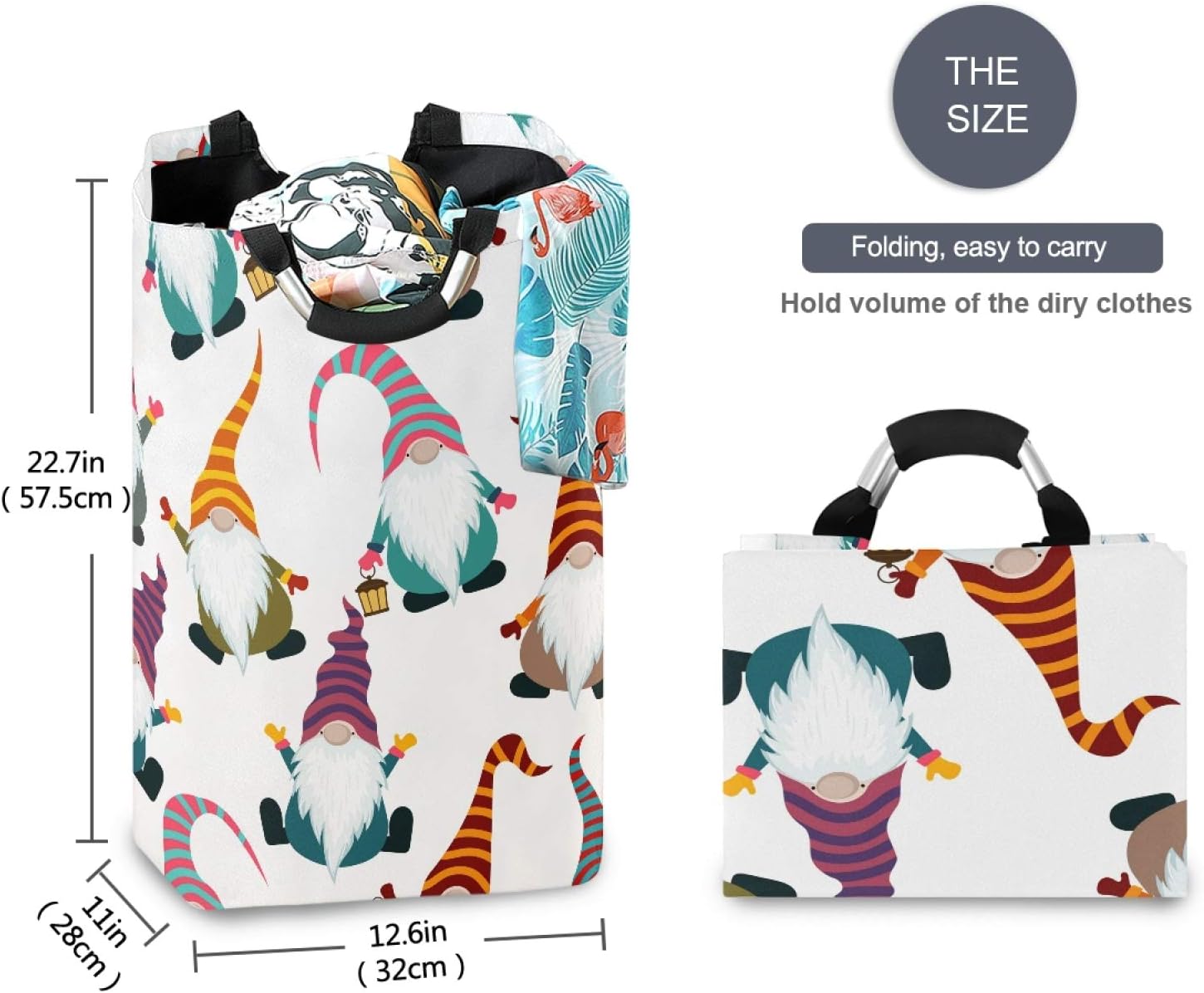 Susiyo Christmas Gnomes Collapsible Laundry Basket