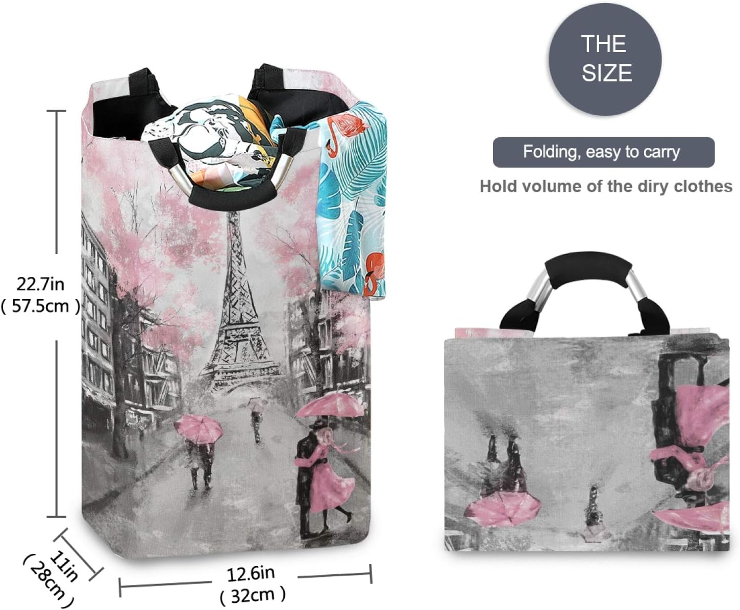 Stylish Eiffel Tower Laundry Hamper Basket