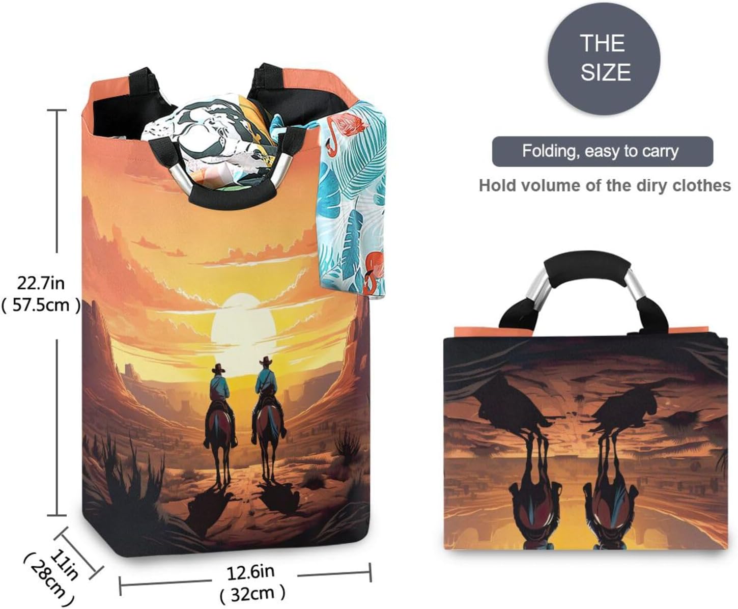 Kigai Collapsible Laundry Basket With Handles Waterproof Overflow