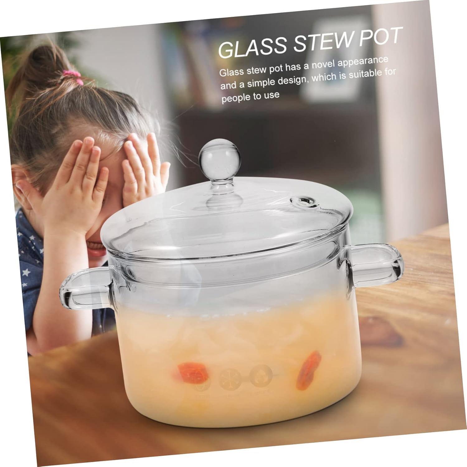 BRIGHTFUFU High Borosilicate Glass Stew Cooker 1500ml