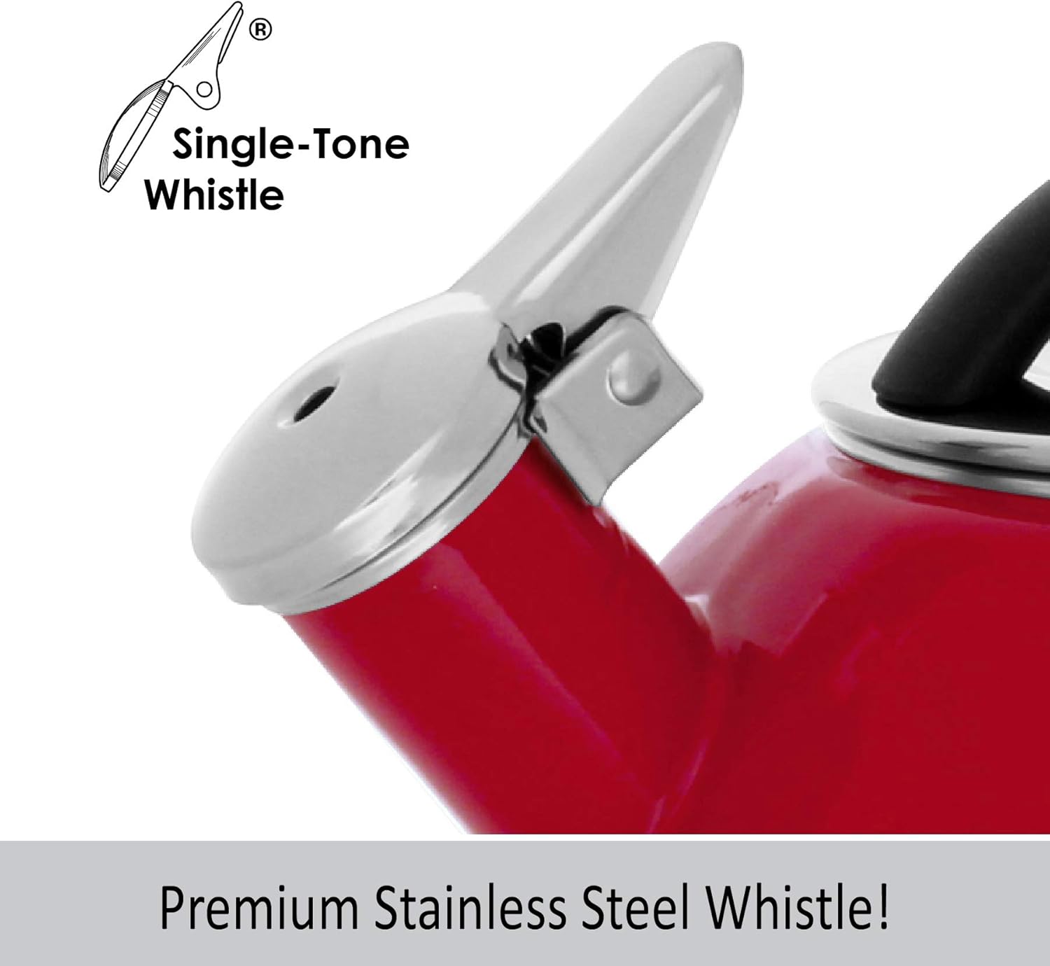 Chantal Anniversary Whistling Tea Kettle 2 Quart Chili Red