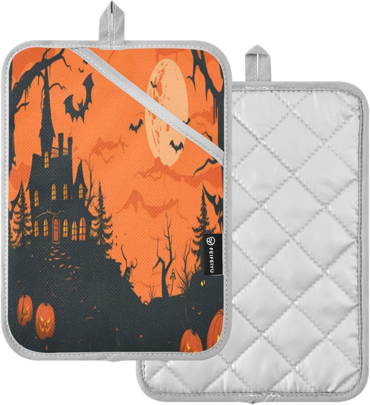 KLUVIO Halloween-Style Heat-Resistant Potholders Set of 2