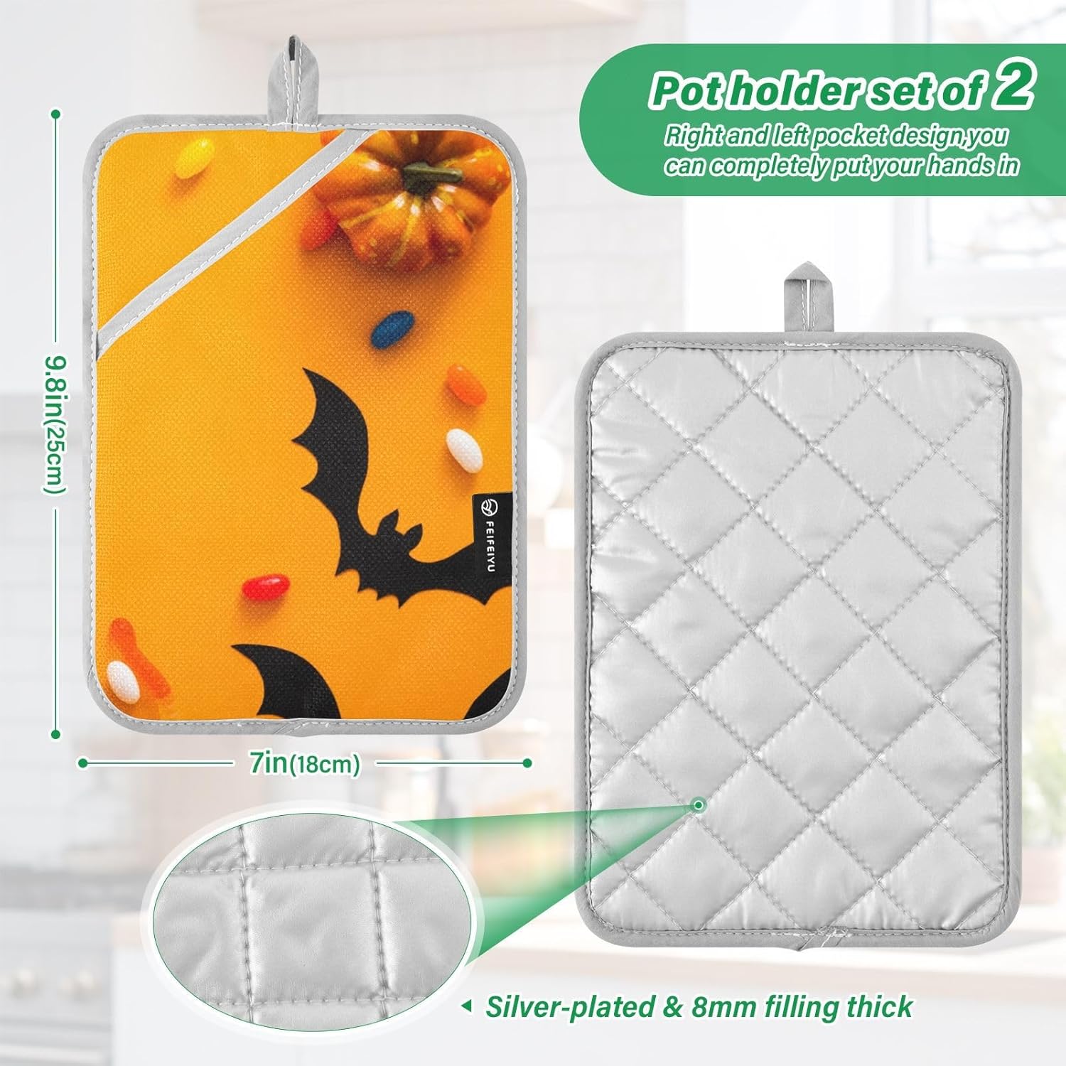 Happy Halloween 2-Piece Pot Holder Set