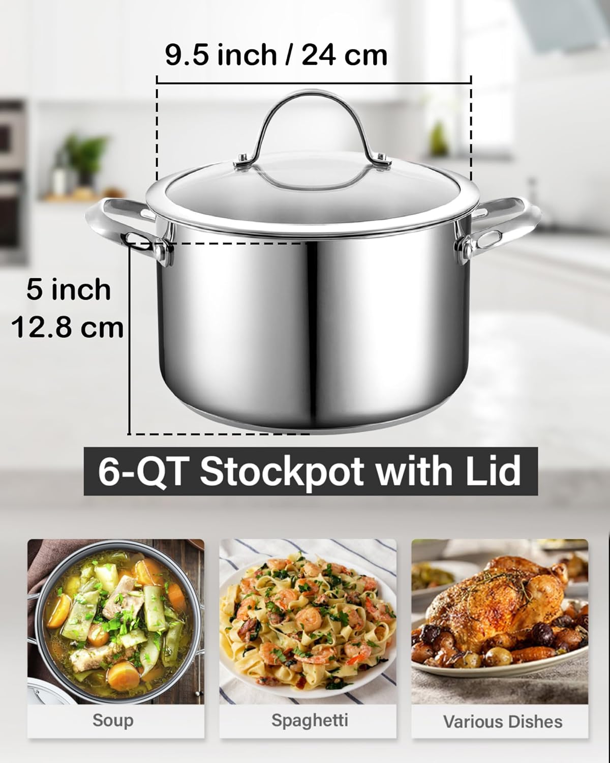 Cooks Standard 6 Quart Dutch Oven with Glass Lid