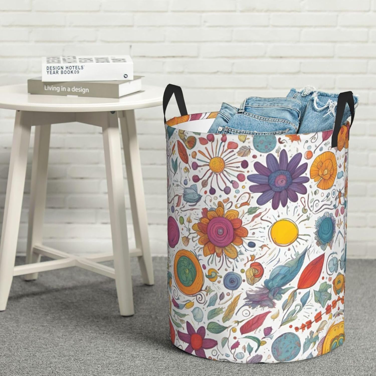 Colorful Feather Pattern Oxford Cloth Laundry Basket