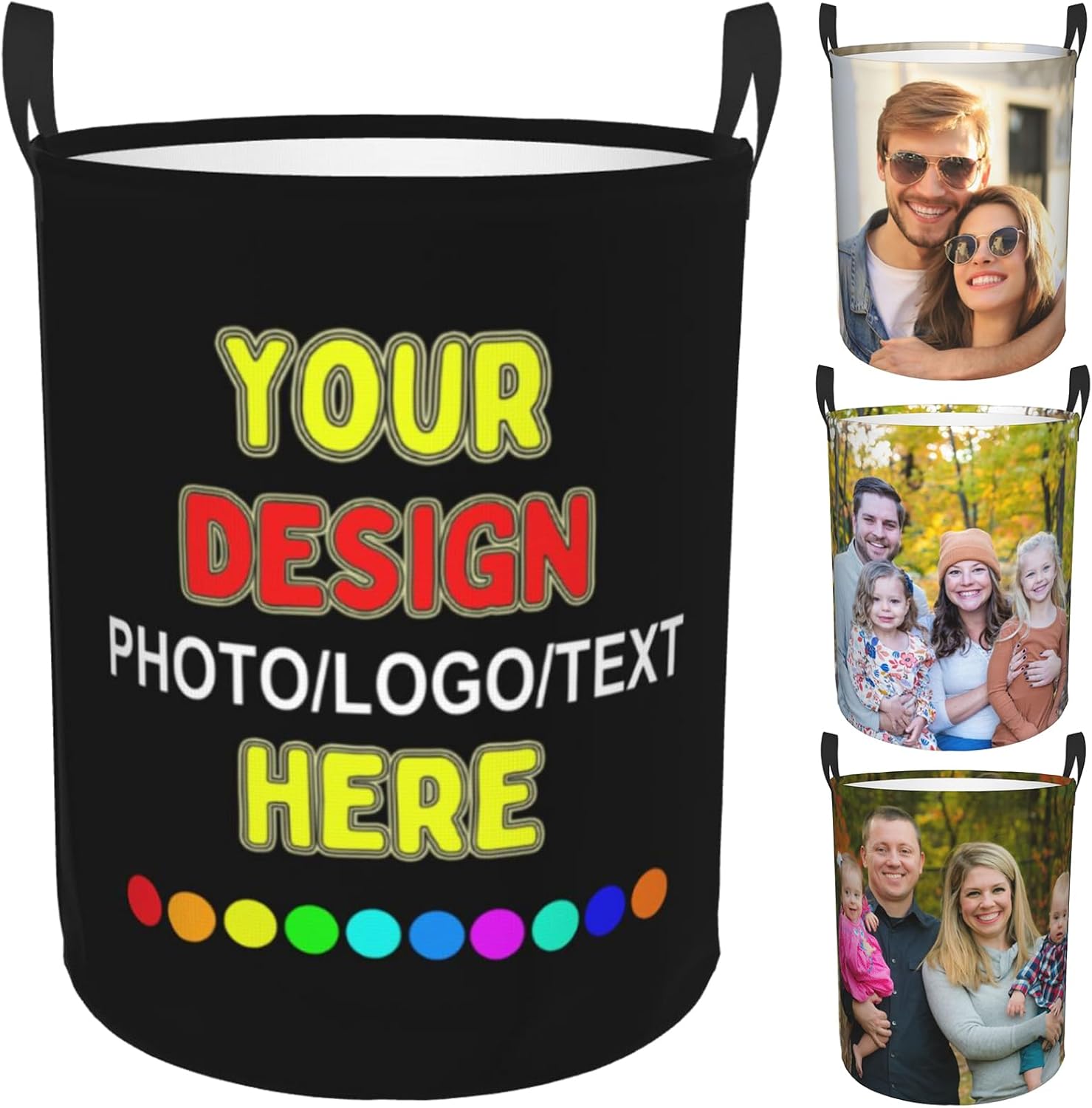 Personalized Custom Laundry Hamper with Handles