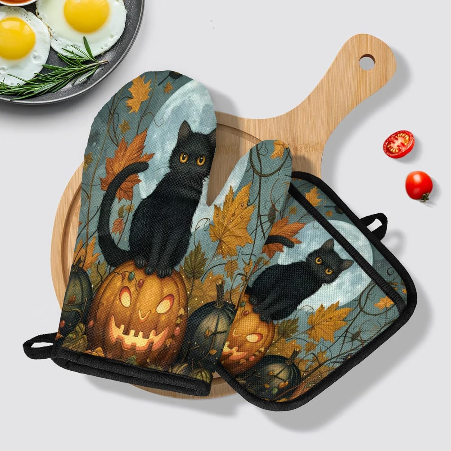 Halloween Treats Tropical Life Black Cat 4-Piece Set