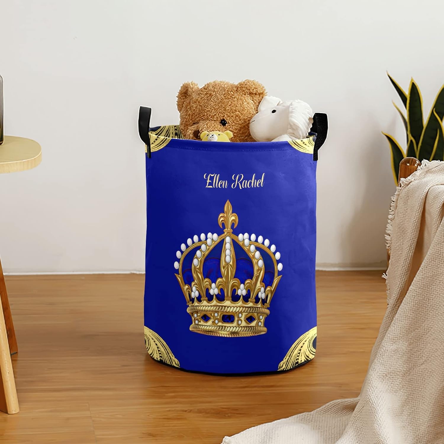 Jewel Prince Crown Blue Customized Laundry Basket