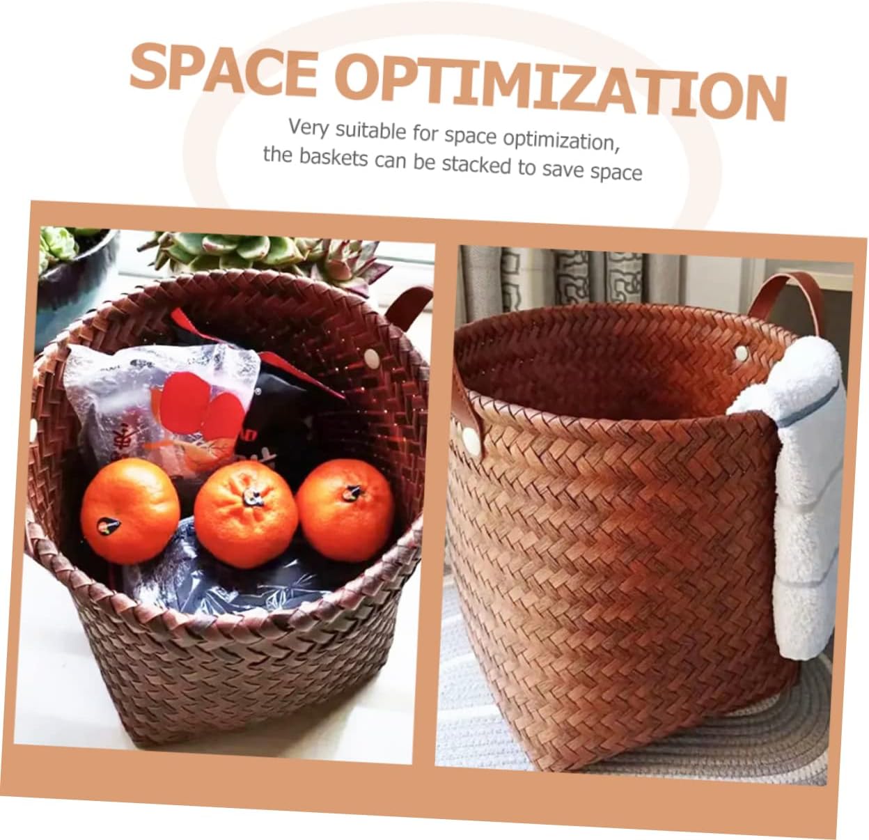 Versatile Wicker Storage Basket For Cars Toys Laundry