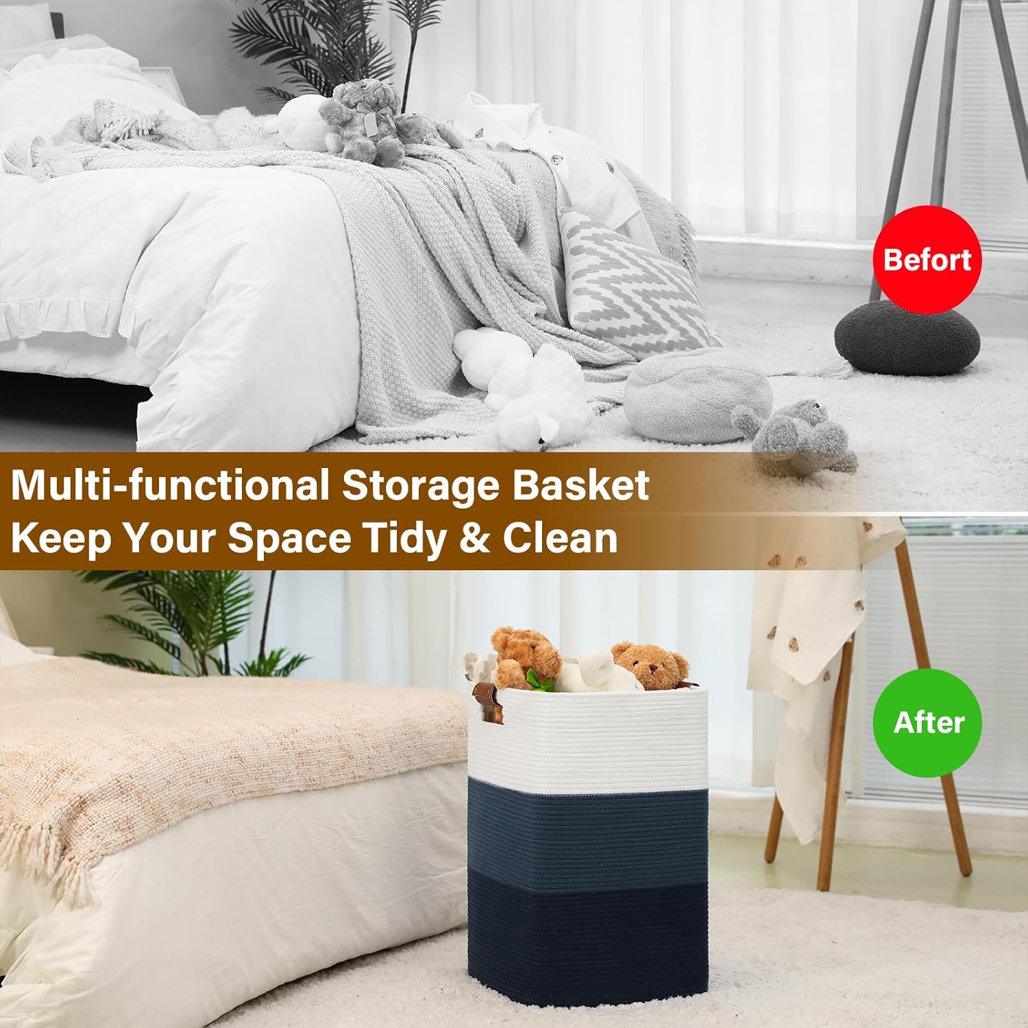 Laundry Hamper Extra Large Gradient Blue