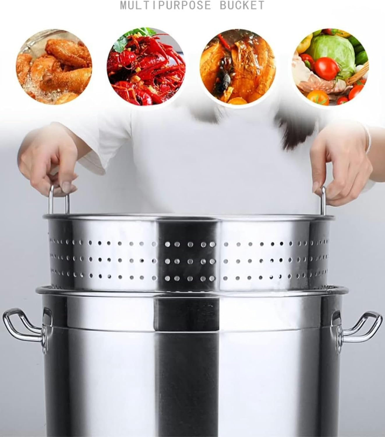 WZGLODStainless Steel Seafood Steamer Basket boils pot Home Kitchen Essential