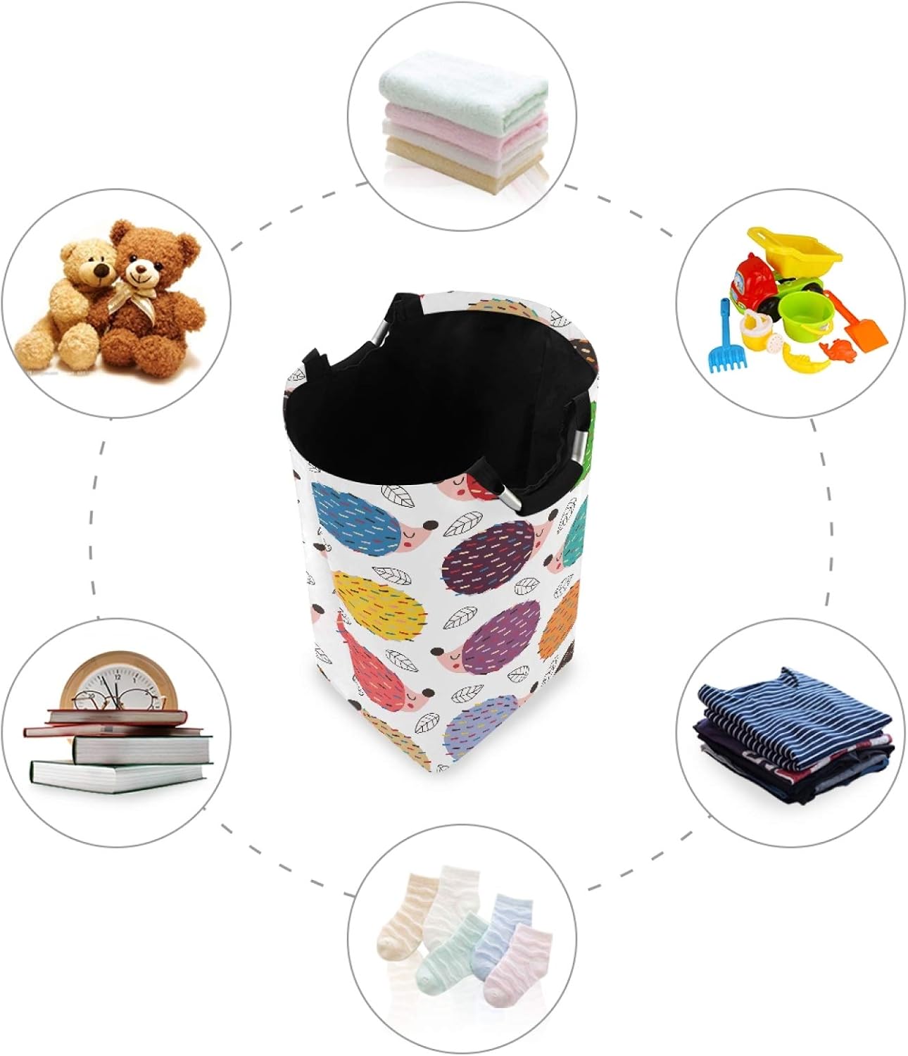 Susiyo Colorful Hedgehogs Foldable Laundry Basket 1