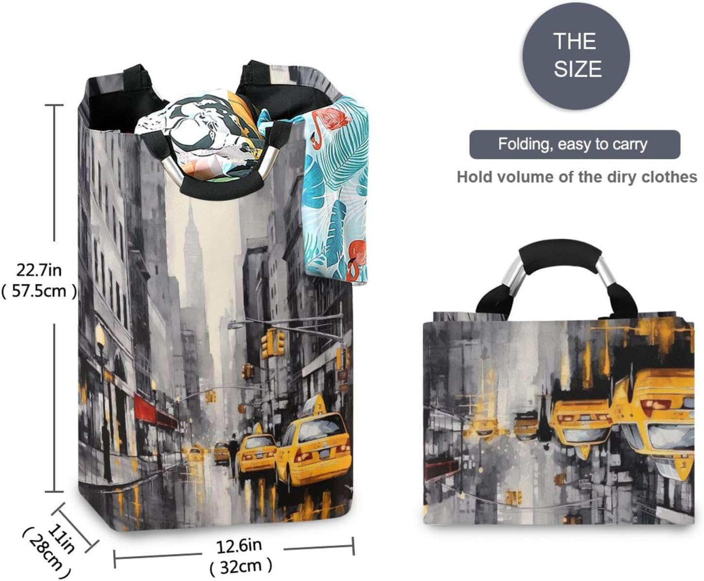 Kigai Collapsible Laundry Basket with Handles - Durable Waterproof Organizer