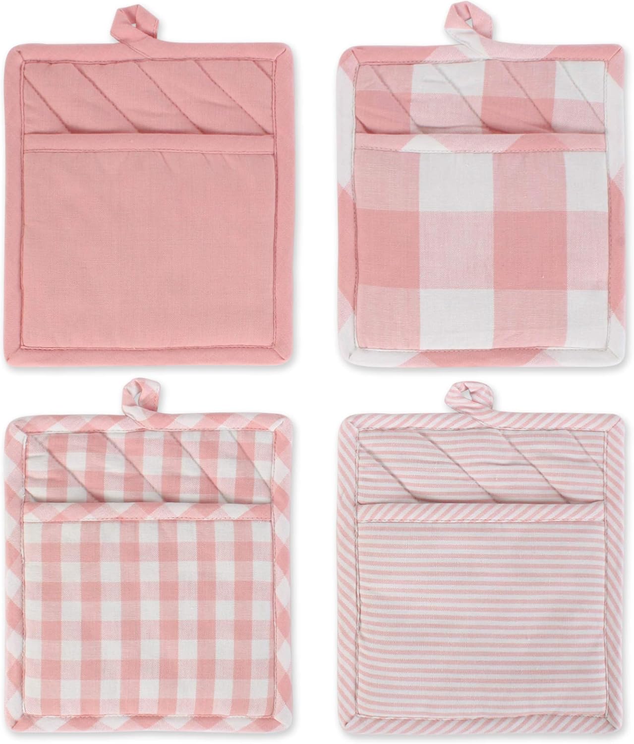Gingham Kitchen Potholders Set
