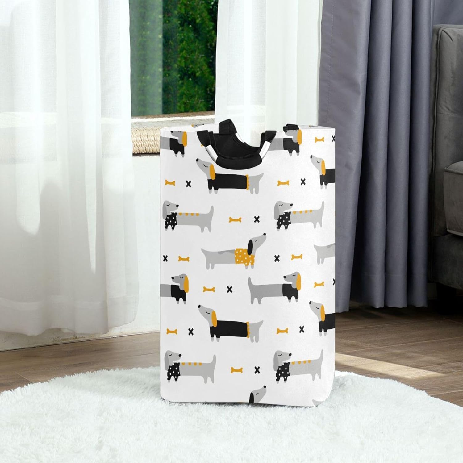 Kigai Collapsible Laundry Basket with Handle Durable Waterproof