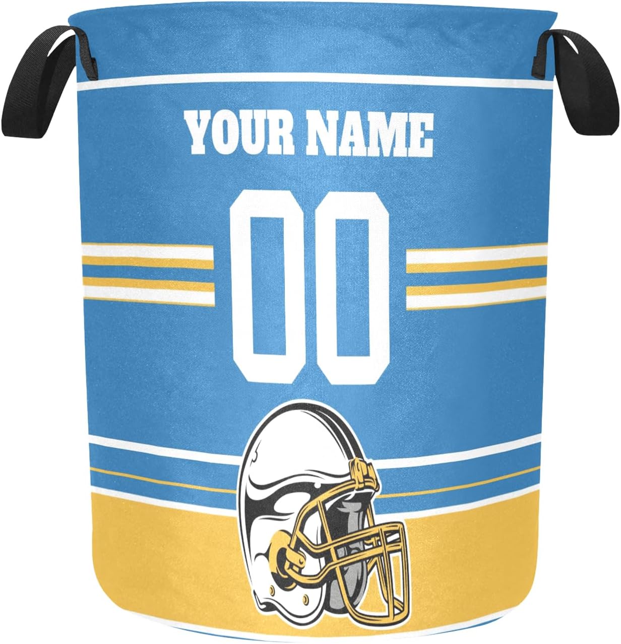 Custom Football Style Laundry Hamper for Kids Lightweight Durable Storage Solution