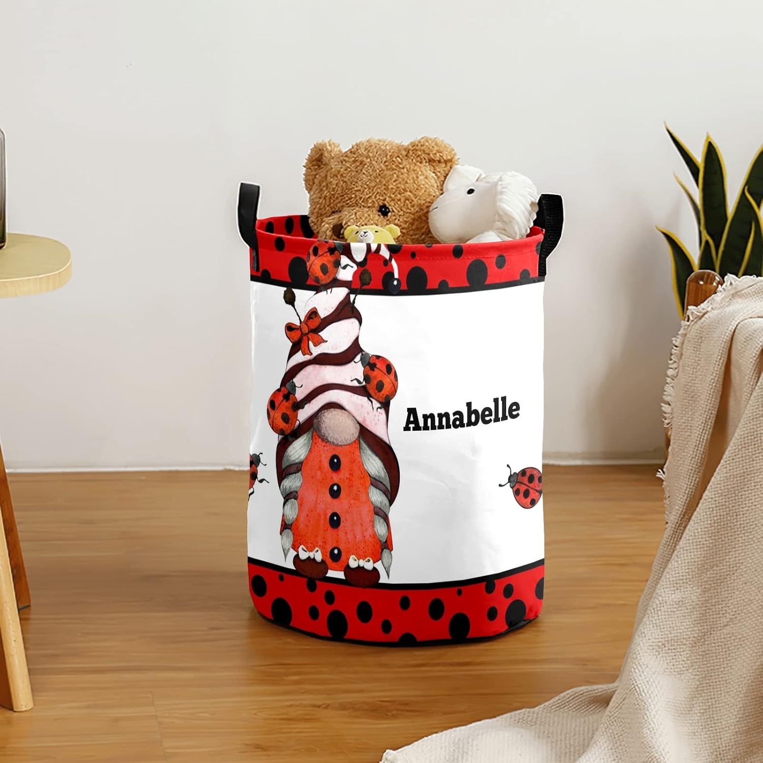 Ladybird Dots Gnome waterproof laundry basket