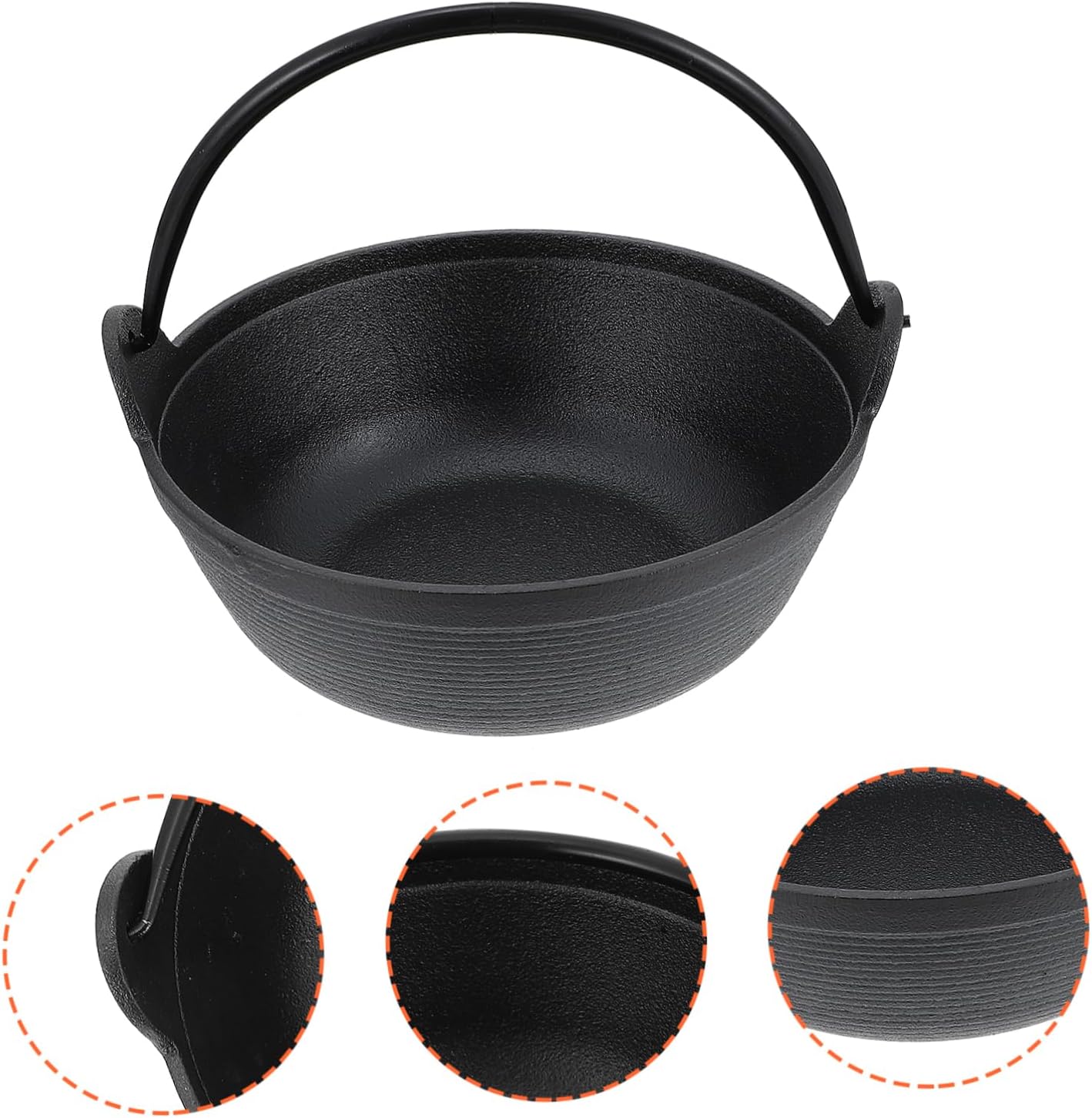 Thick Cast Iron Saucepan with Strainer Durable Stock Pot