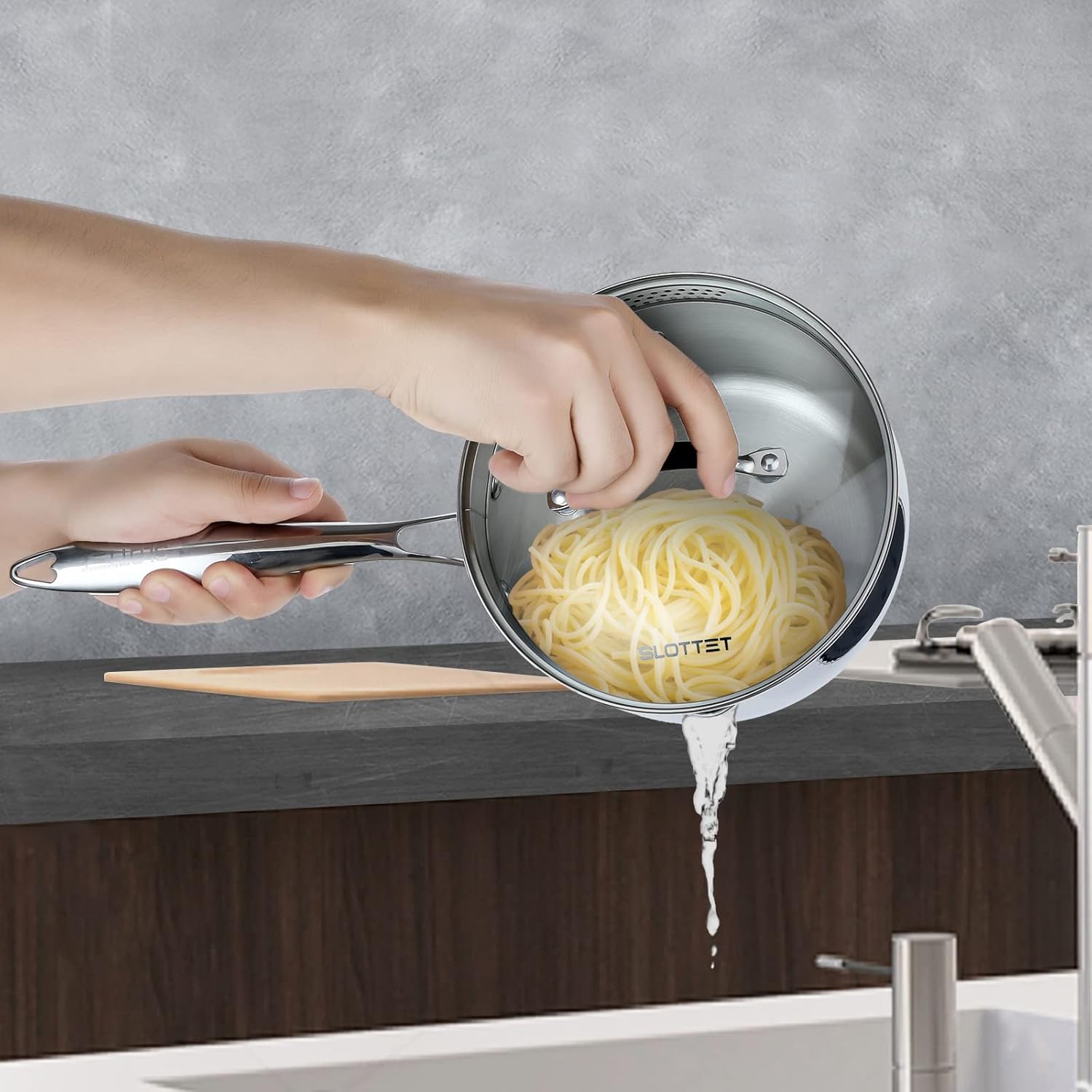Tri-Ply Steel Saucepan with Steamer