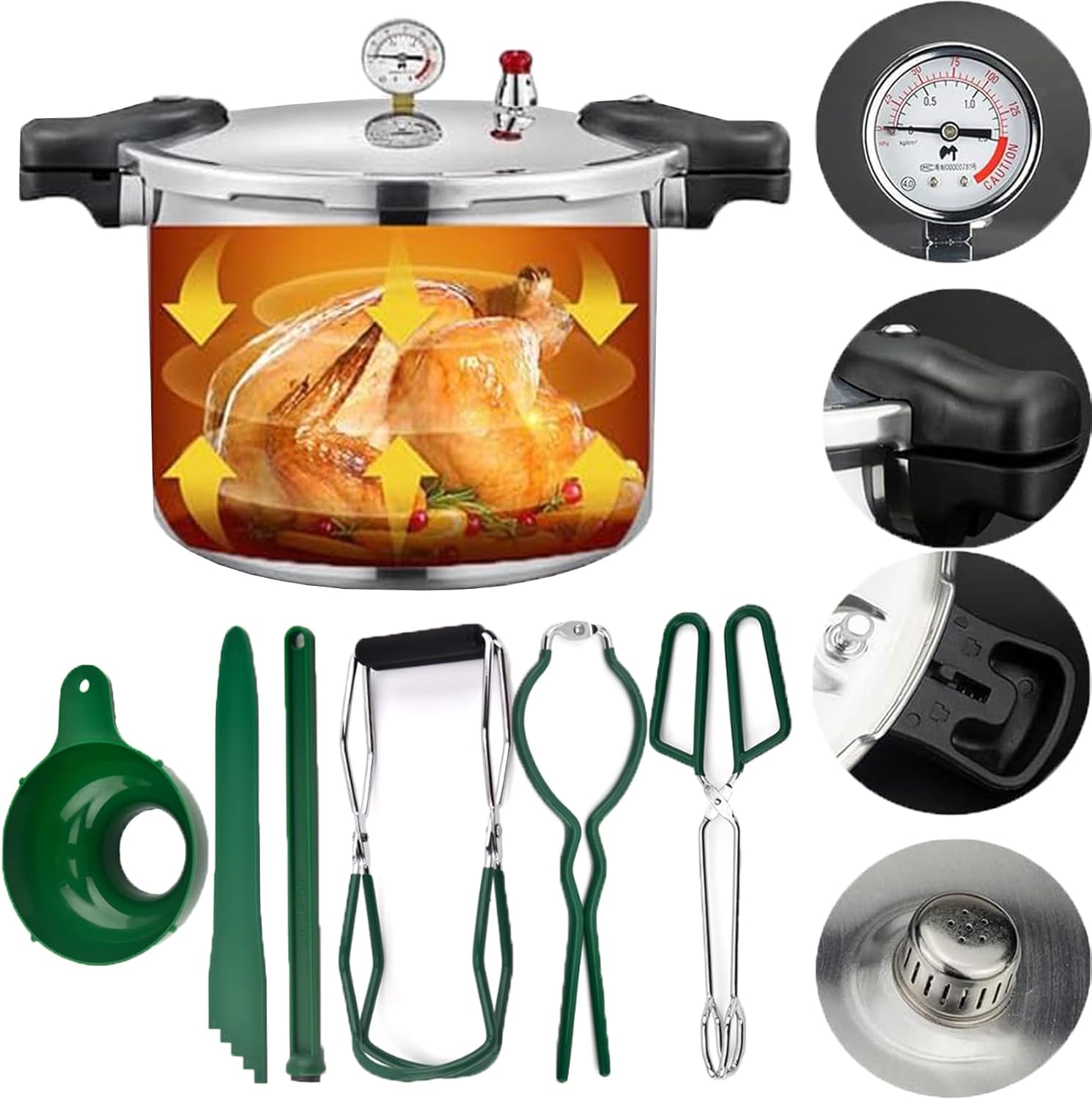 TSTQH25 Quart Pressure Canner Cooker for Cooking Preserving with Boiling Water Capability