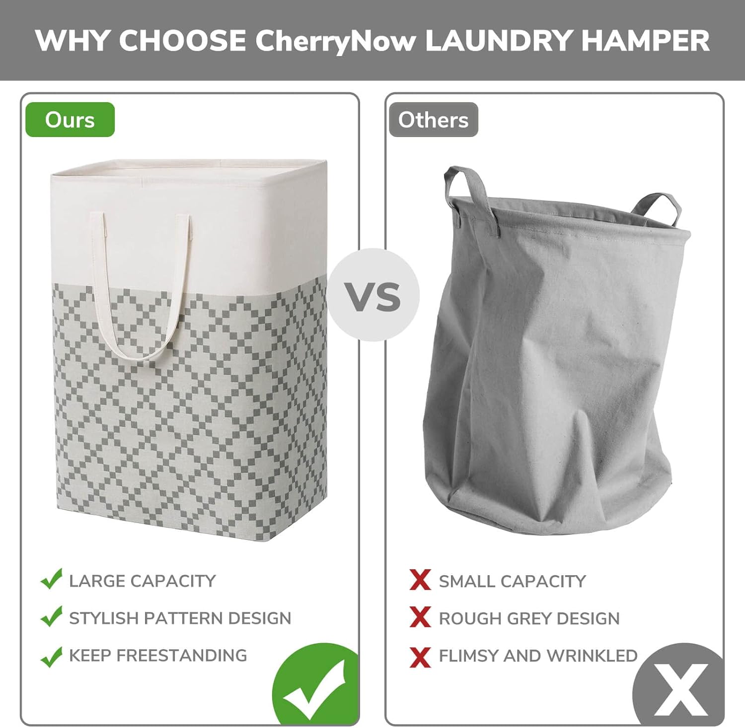 Stay Stylish Space-Saving 2-Pack Laundry Basket