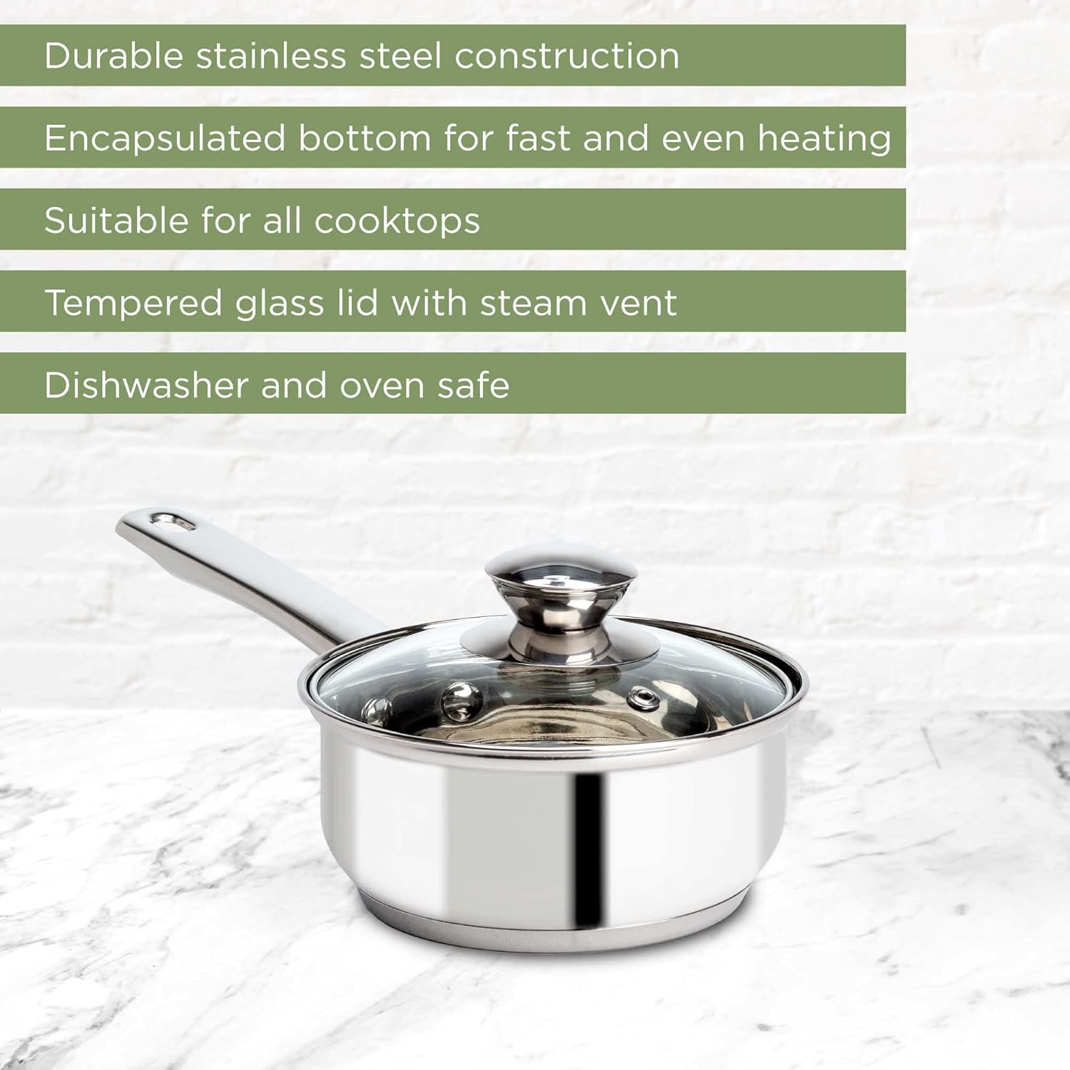 Ecolution 1-Quart Stainless Steel Saucepan