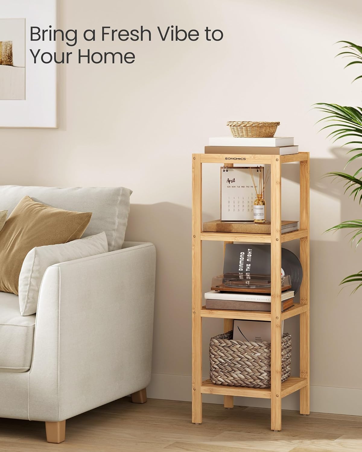 Bamboo Multi-Functional Storage Rack for Home Use