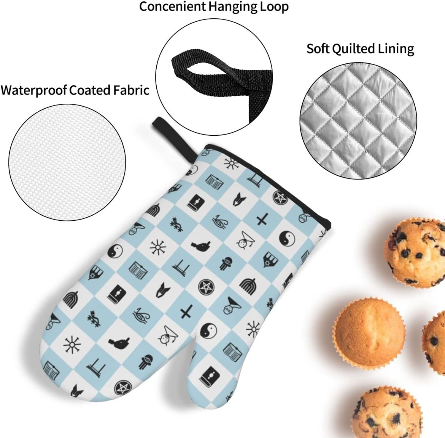 Hanukkah Heat Resistant Oven Mitts Set Augenstern