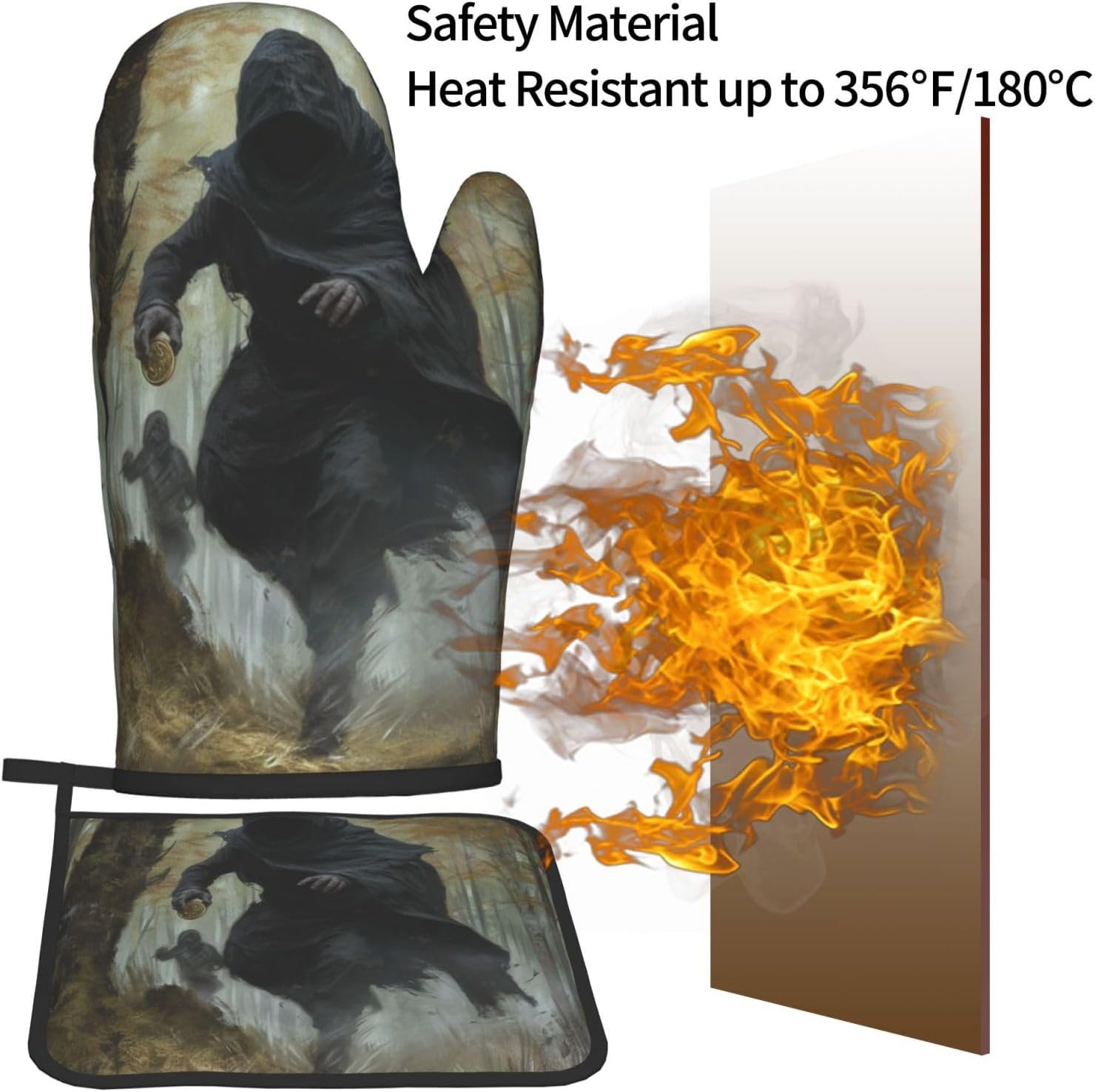 Keep Your Kitchen Warm with Halloween Oven Mitts Pot Holders Set