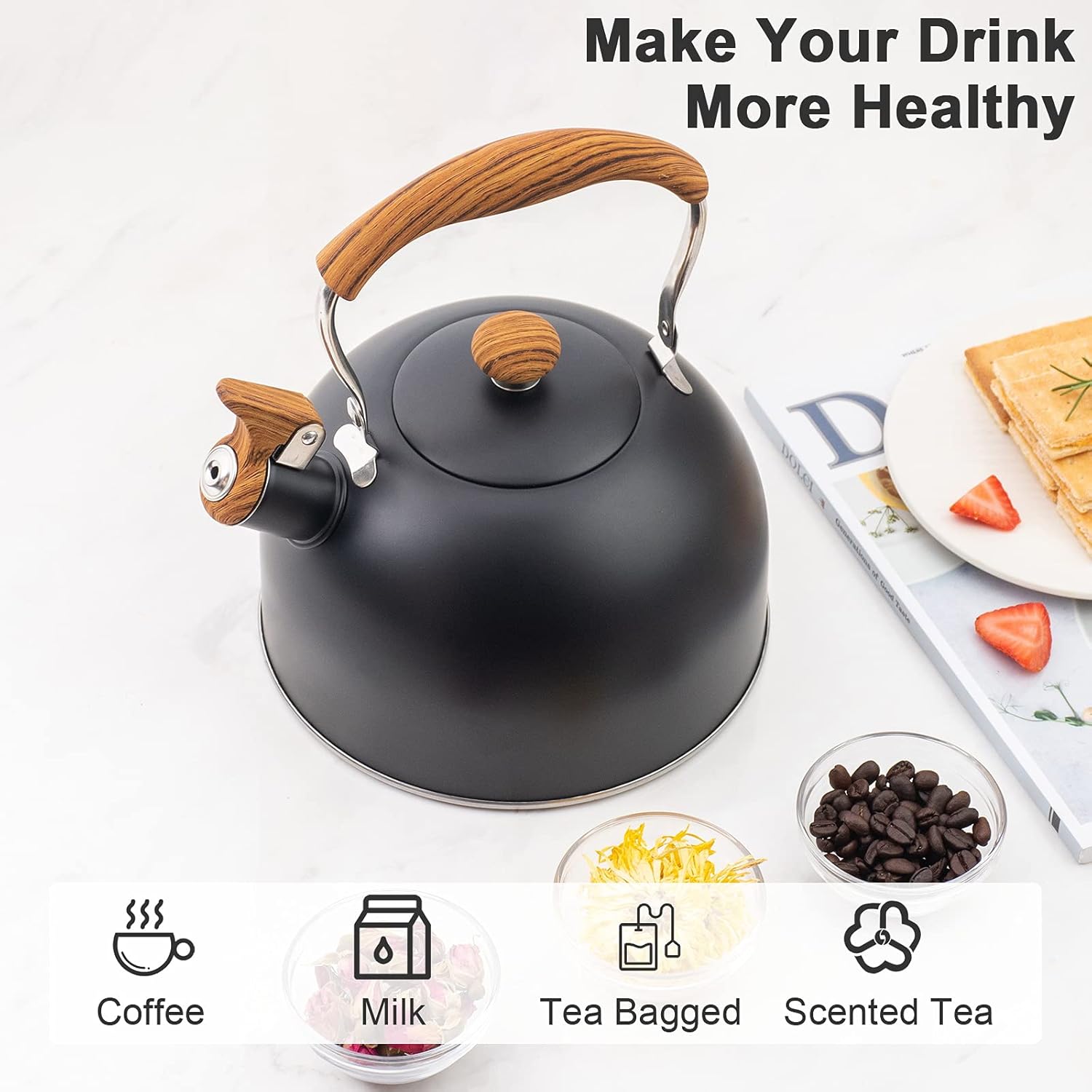 TEDSWAIT Whistling Coffee or Water Kettle 23 Quart