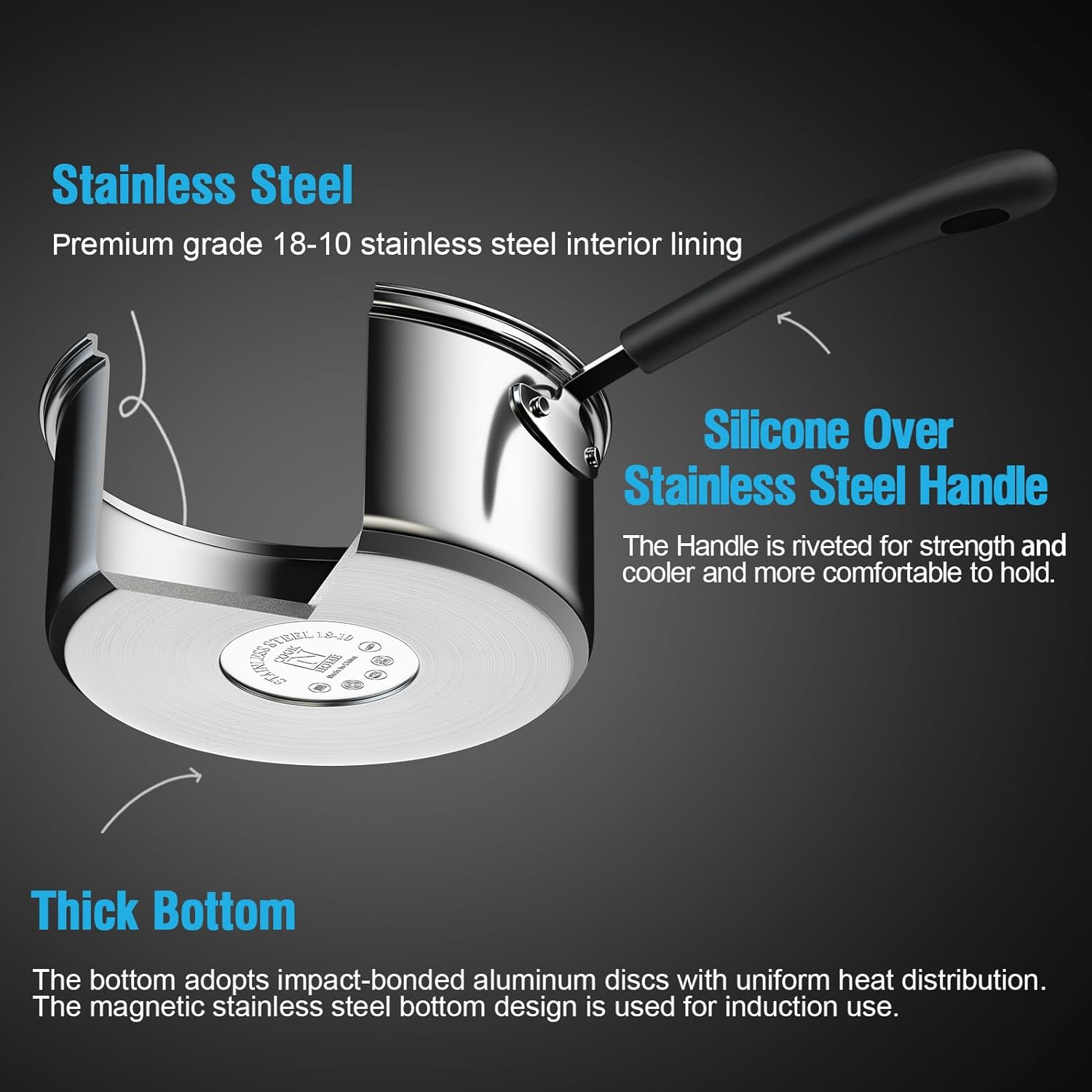 Cook N Home Perfect Double Boiler for Easy Melting Cleaning